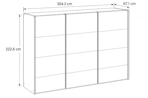 Composad Systema Armadio 3 Ante Scorrevoli Bianco Laccato 304 cm