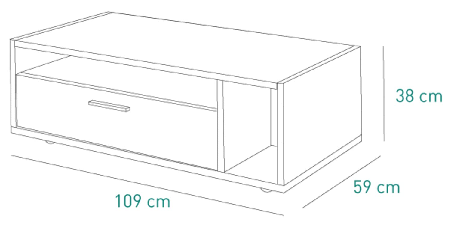 Composad Vitruvia tavolino 1 cassetto rovere nero