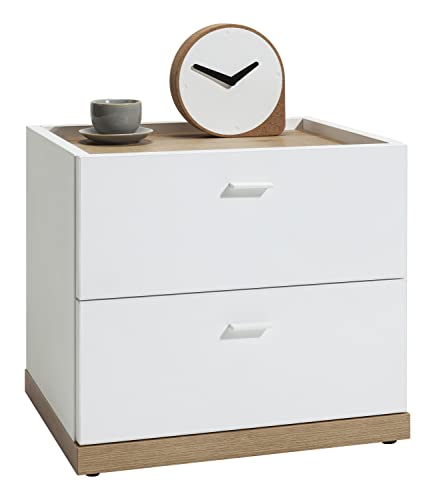 Composad Passacor comodino 2 cassetti bianco rovere