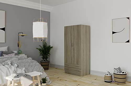 Composad Facile Armadio 2 Ante 2 Cassetti Rovere Sonoma 82x184 cm