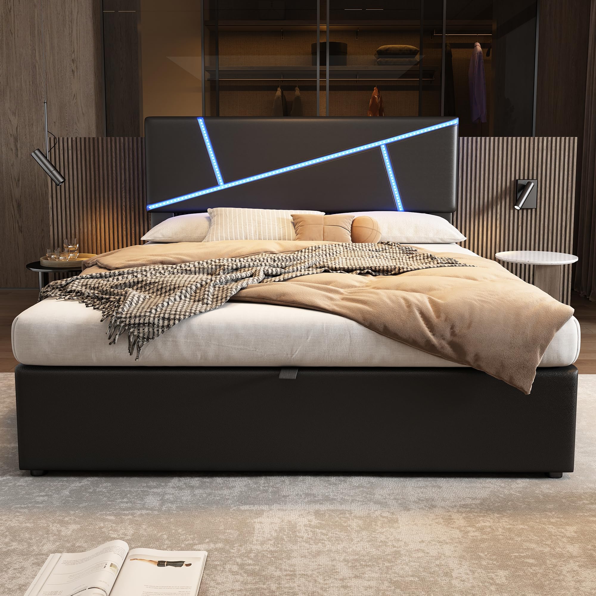 Dolamaní Letto contenitore 140x200 similpelle nero