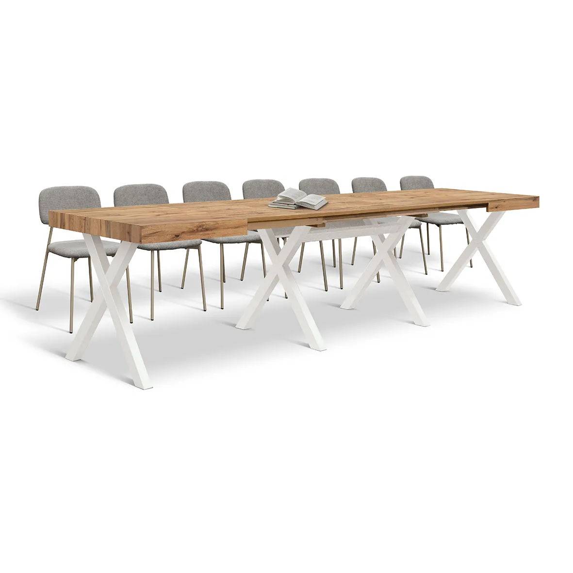 Epocantica Tavolo Allungabile Gambe a X Rovere 16 Posti