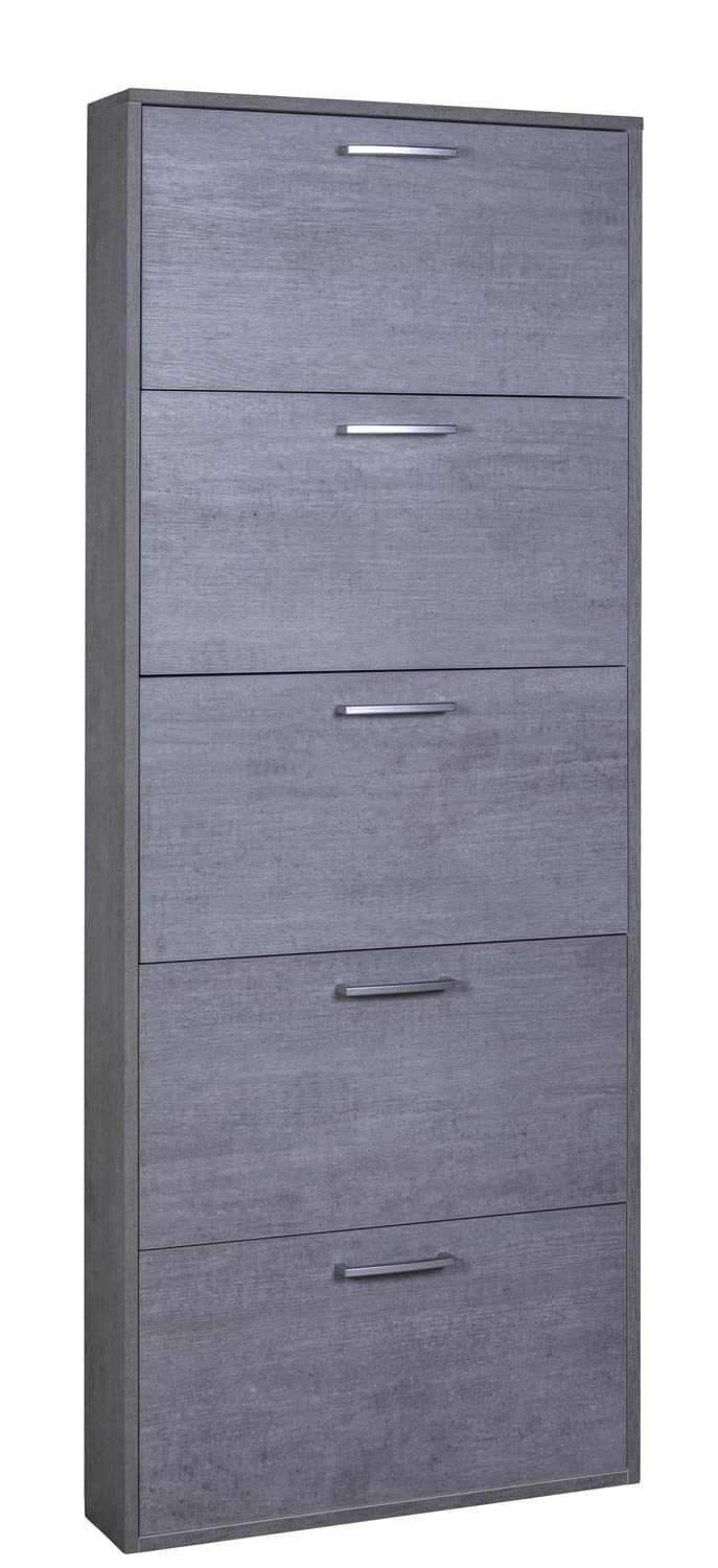 Composad Facile scarpiera 5 ribalte grigio cemento slim