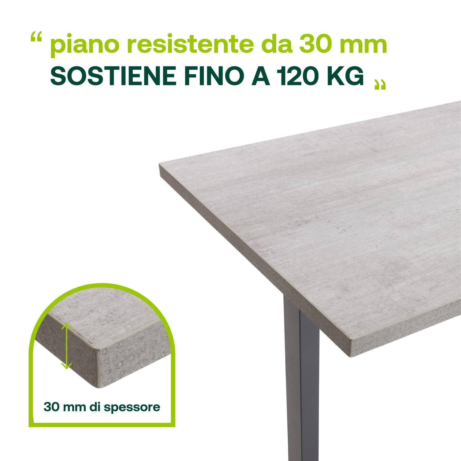 Composad Energia scrivania altezza regolabile 150x69 grigio cemento