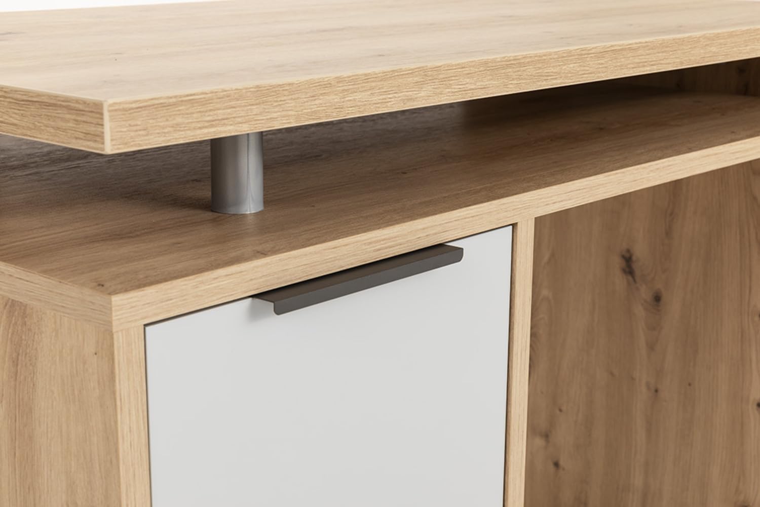 Composad Velata Scrivania 1 Anta 2 Vani Rovere Grigio 110 cm