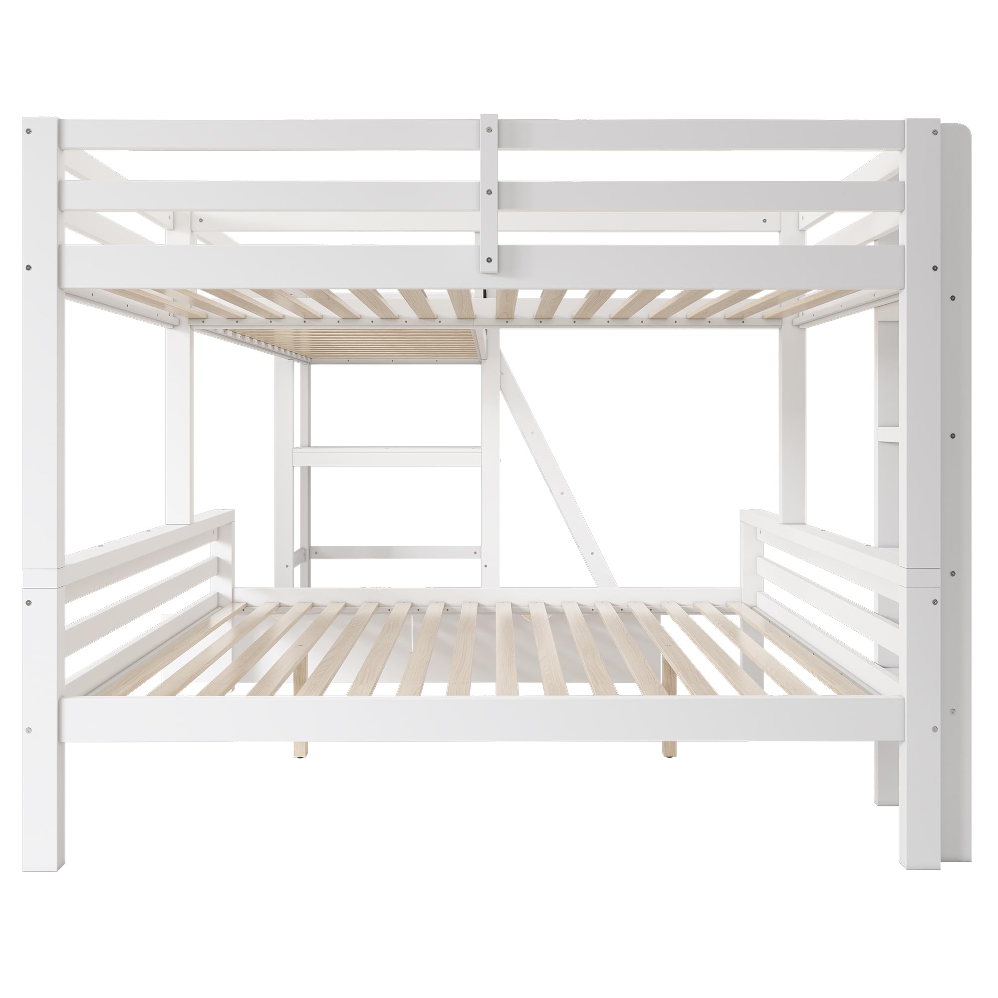 Dolamaní Letto a castello triplo bianco 90x200+140x200 con scrivania