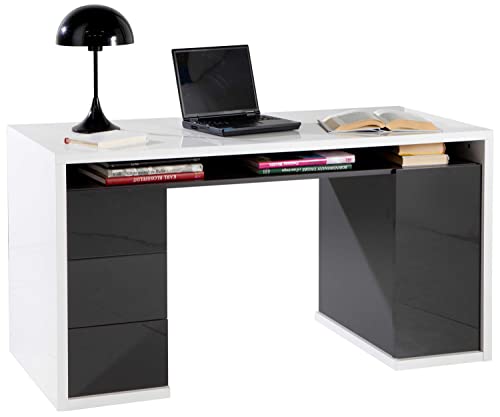 Composad Moneta SR7045 scrivania 3 cassetti bianco grigio