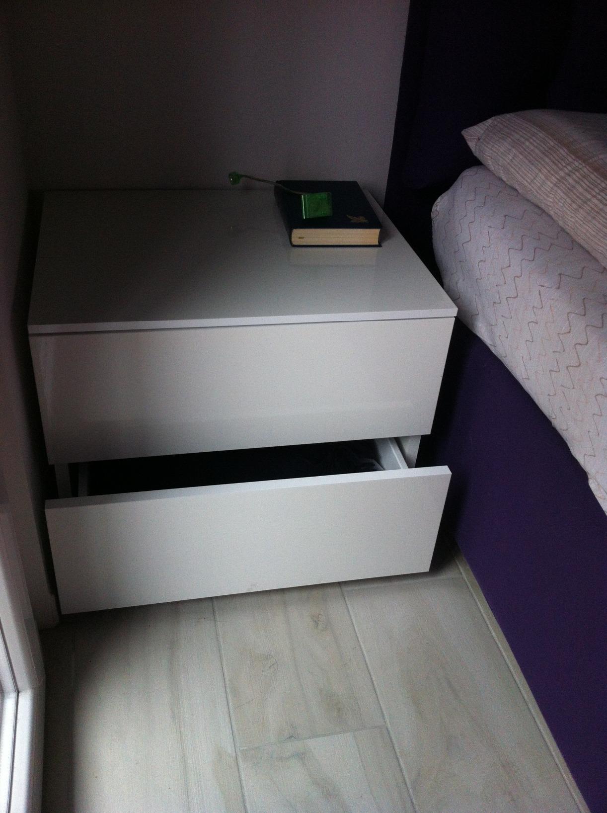 COMPOSAD Privilegio Comodino 2 Cassetti Bianco Laccato 55 cm