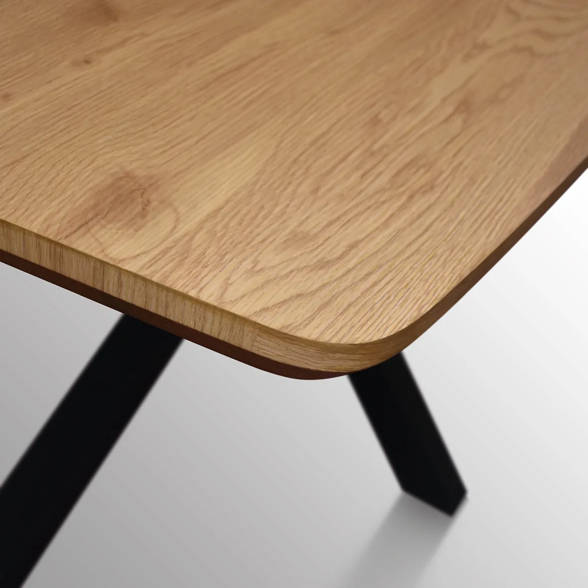 EPOCANTICA Tavolo Fisso Rovere Rustico 180x90 Gambe Metallo Nero