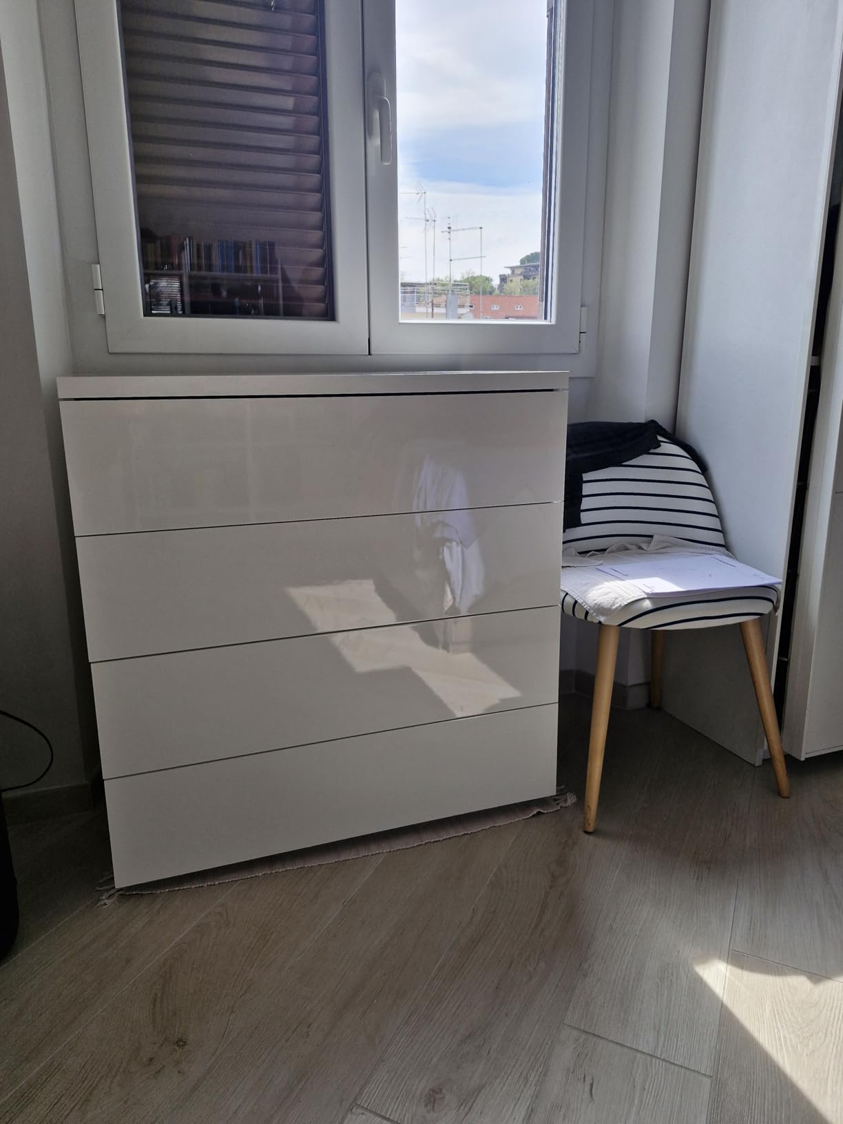 Composad Privilegio 4 Cassetti Cassettiera Bianco Laccato 85 cm