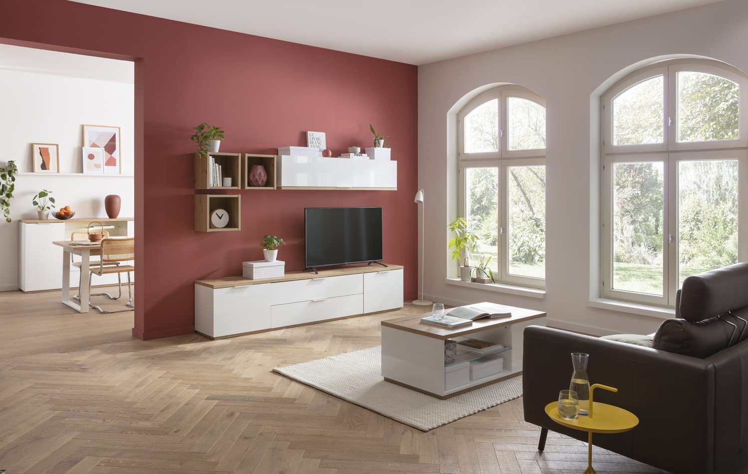Composad Mundi Mobile Porta TV 240 cm Rovere Bianco Soggiorno