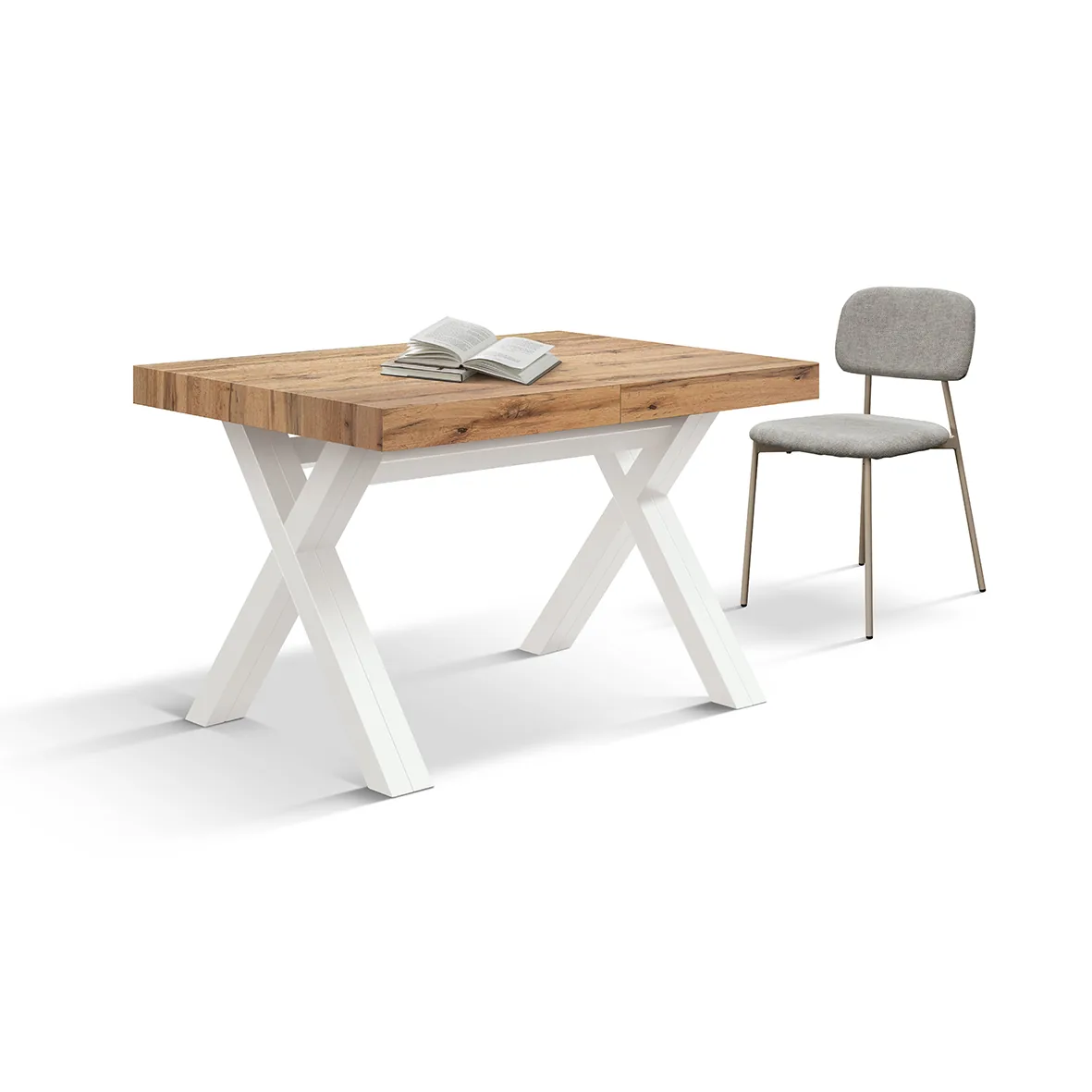Epocantica Tavolo Allungabile Gambe a X Rovere 16 Posti