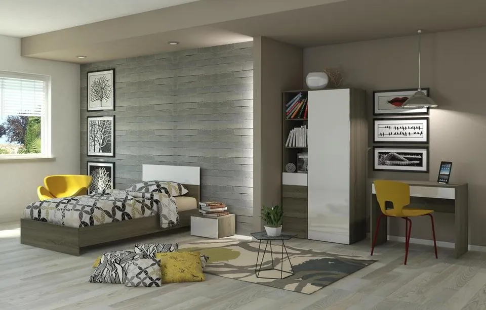 Composad Cameretta Singola Rovere Tartufo Bianco Completa