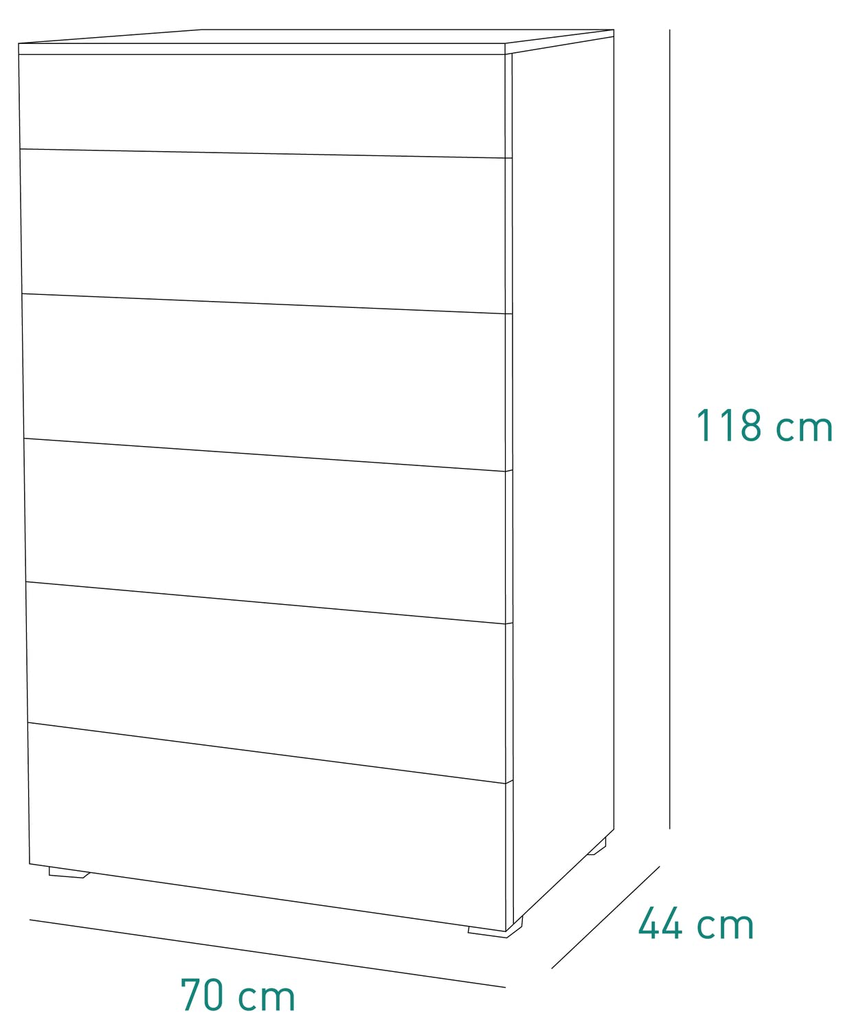 Composad Privilegio cassettiera 6 cassetti rovere grey oak