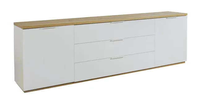 Composad Mundi 2 Ante 3 Cassetti Mobile Porta TV Rovere Bianco