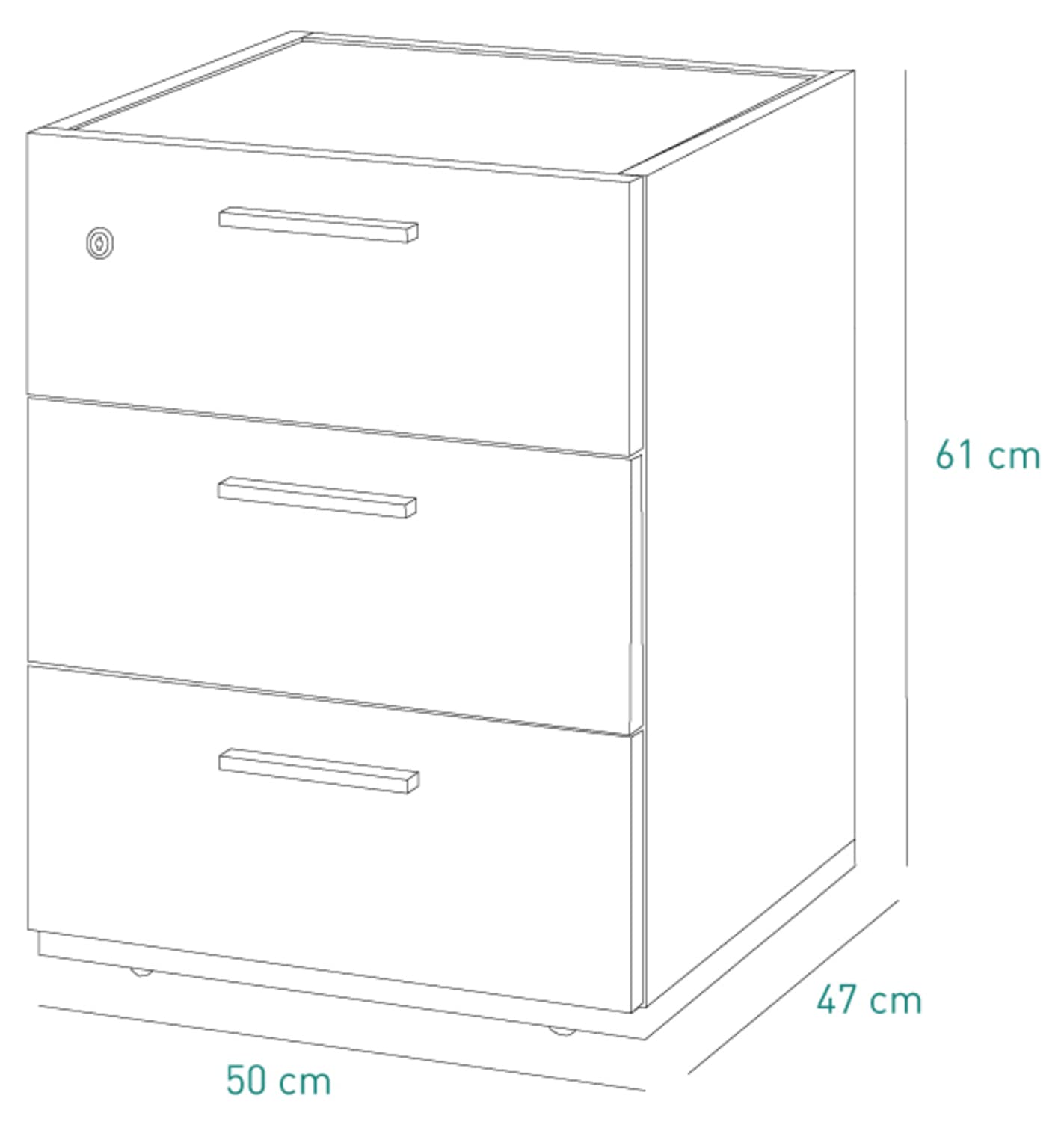 Composad Davinci cassettiera 3 cassetti rovere nero
