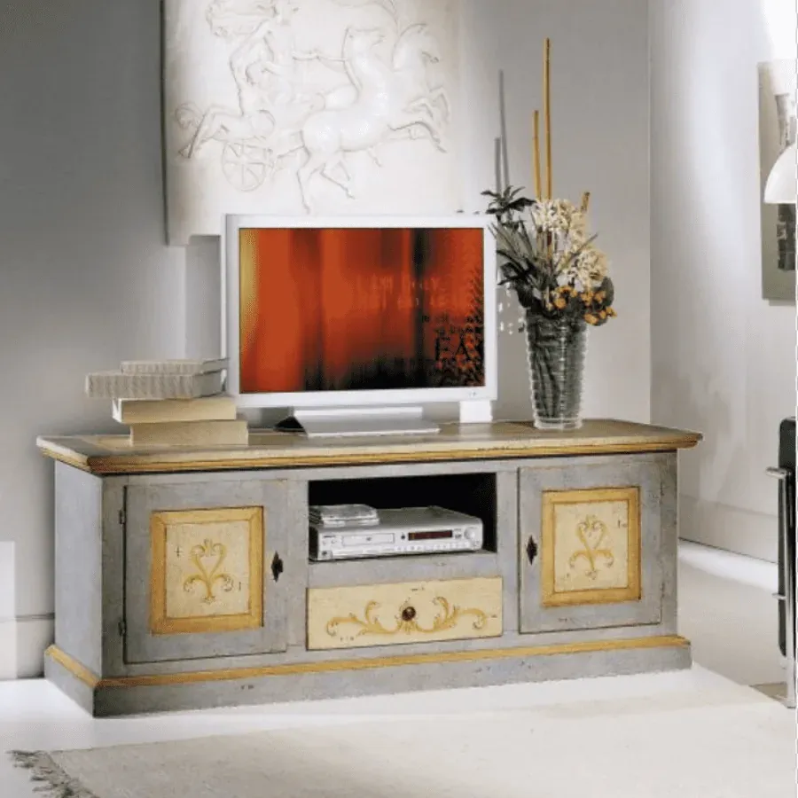 Epocantica Bicolore mobile TV 160 cm avorio e grigio