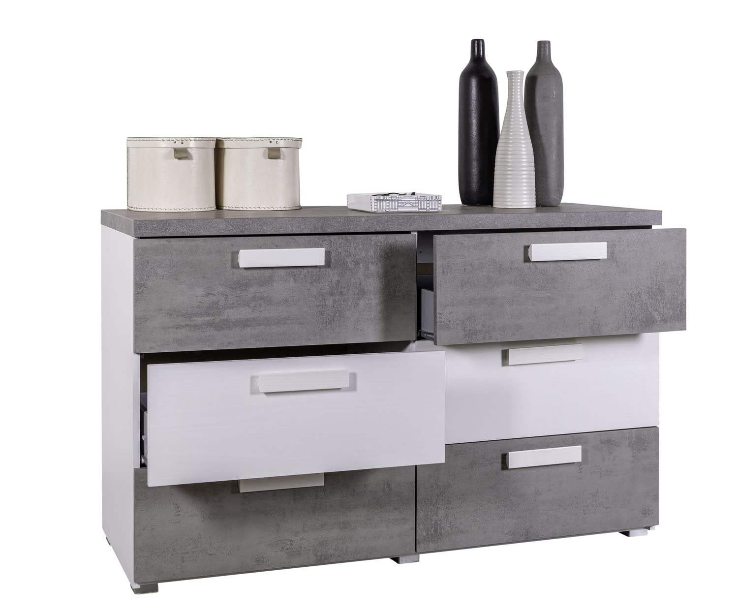 Composad Ador’a cassettiera 6 cassetti grigio bianco