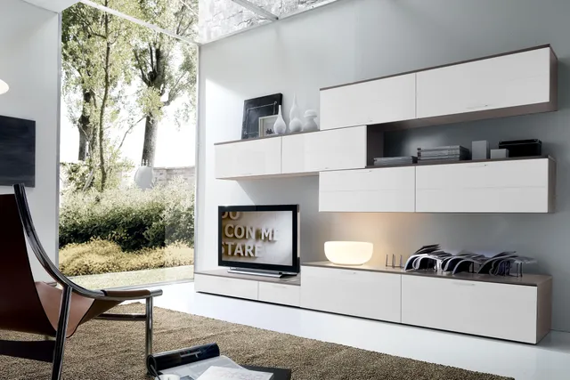 S75 Vania Composizione Bianco Lucido L 315 cm