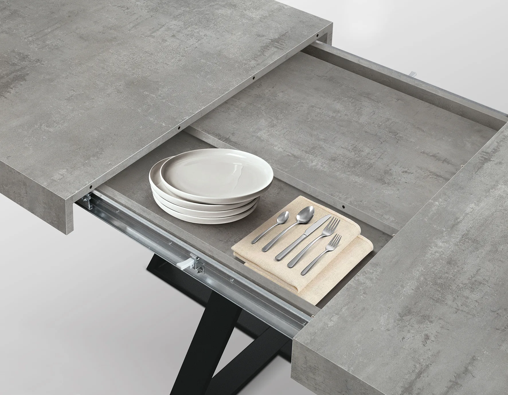 Epocantica Mimi 95-145 tavolo allungabile grigio cemento