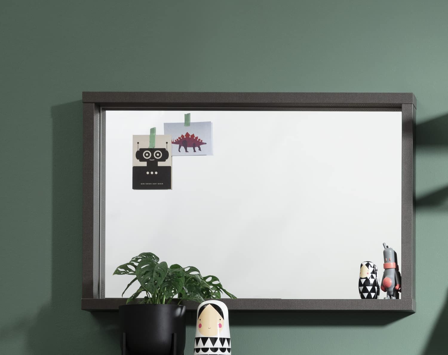 Composad Segno specchio con cornice legno grigio tadao