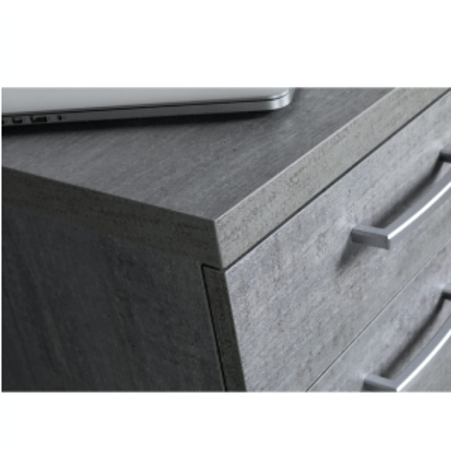 Composad Moneta scrivania 4 cassetti grigio cemento