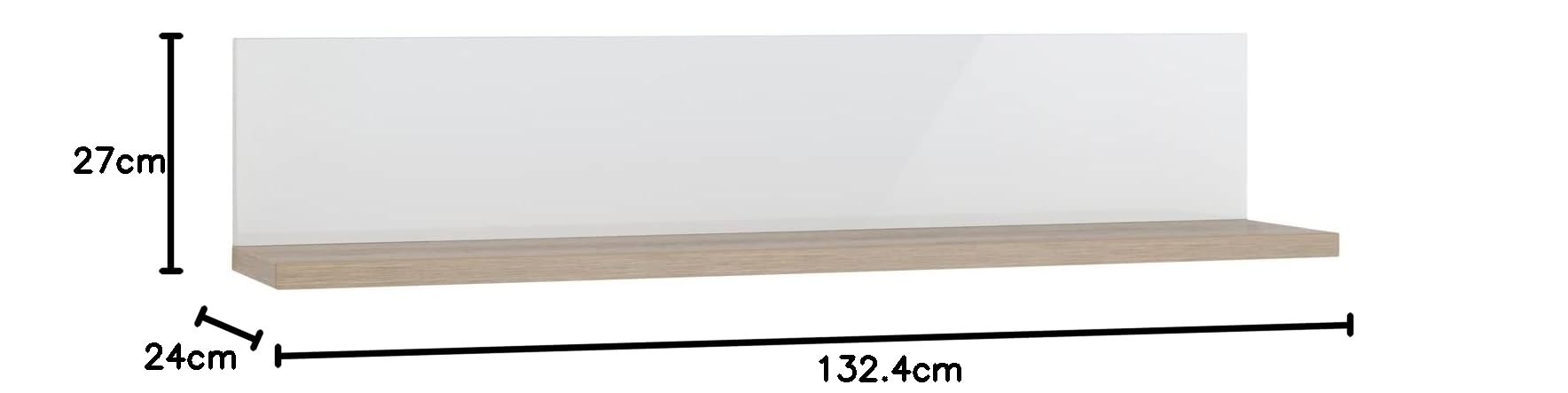 Composad Mundi pensile sospeso 132 cm rovere bianco
