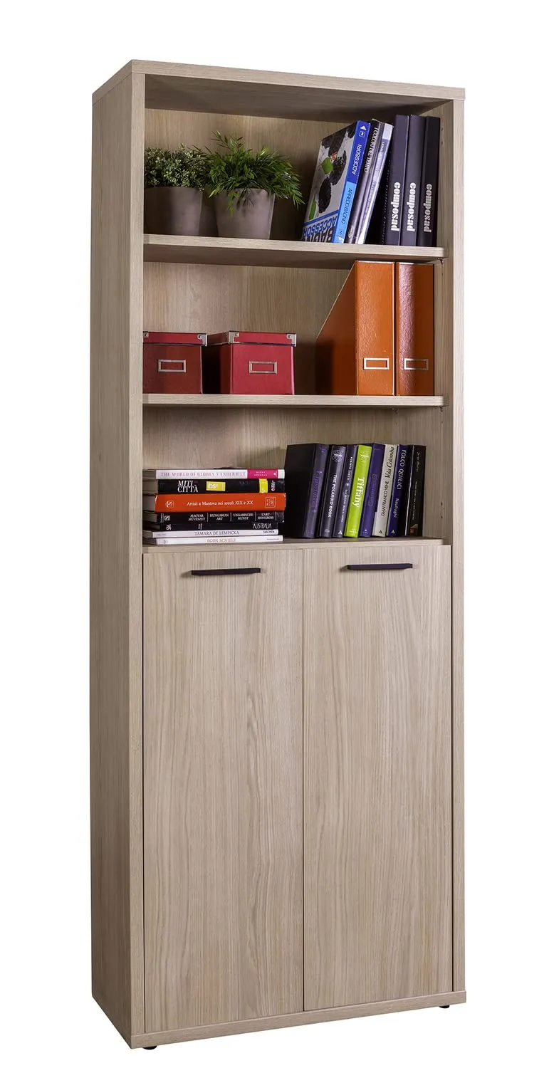 Composad Davinci libreria alta 81,6x217 rovere 2 ante