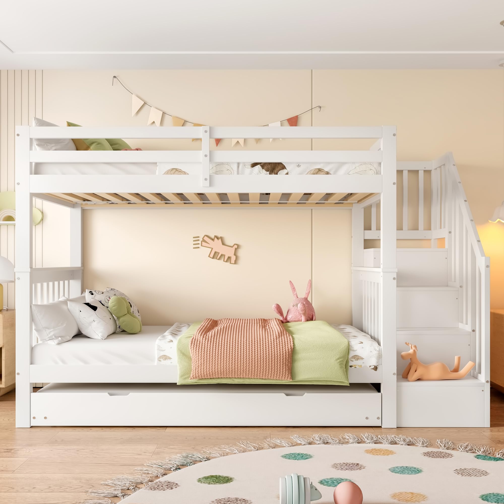 Dolamaní letto soppalco bambini 90x200 bianco estraibile