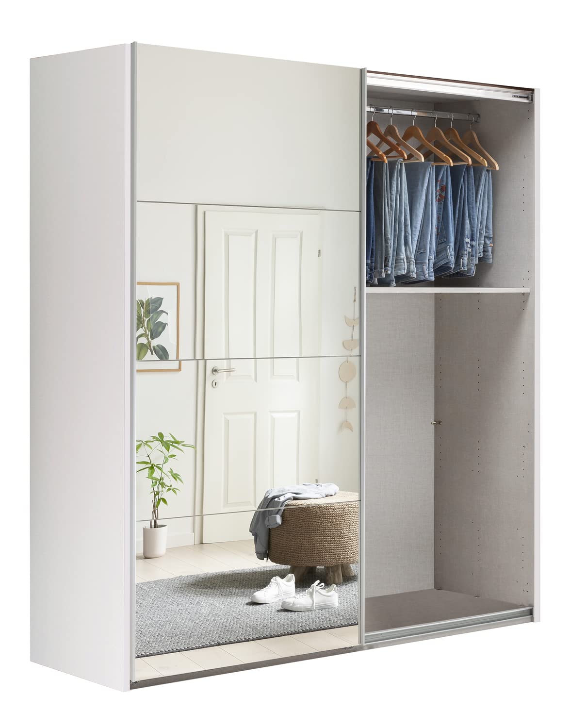 Composad Systema Armadio Scorrevoli 200 cm bianco specchio