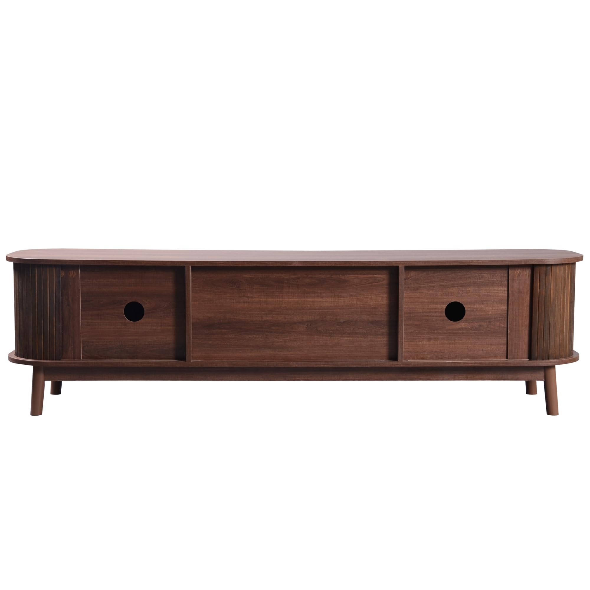 Dolamaní Mobile TV 170 cm Legno Scuro con Rattan 2 Ante