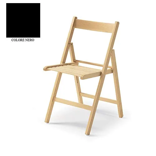 Iperbriko Penelope sedia pieghevole faggio nera 43x48 cm