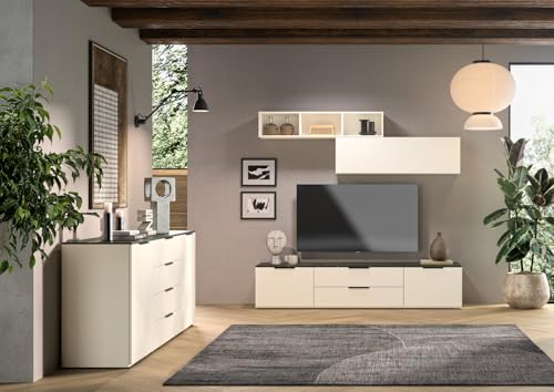 Composad Brina Soggiorno Completo Porta TV Grigio Cashmere 4 Pezzi