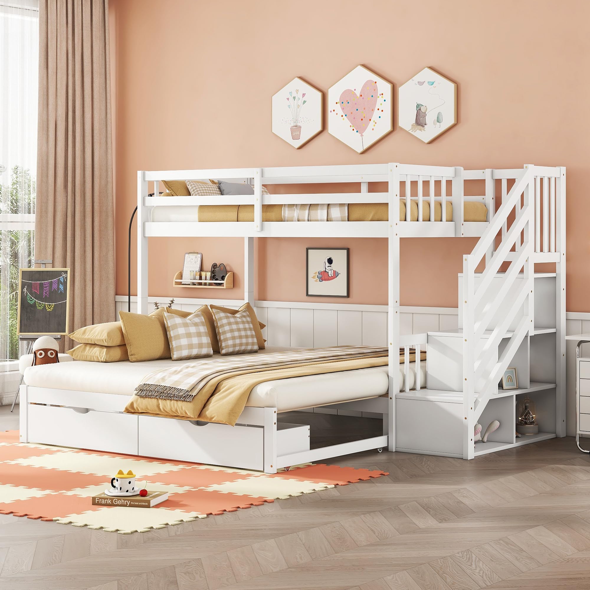 Dolamaní Letto a castello 90x200 bianco con estraibile