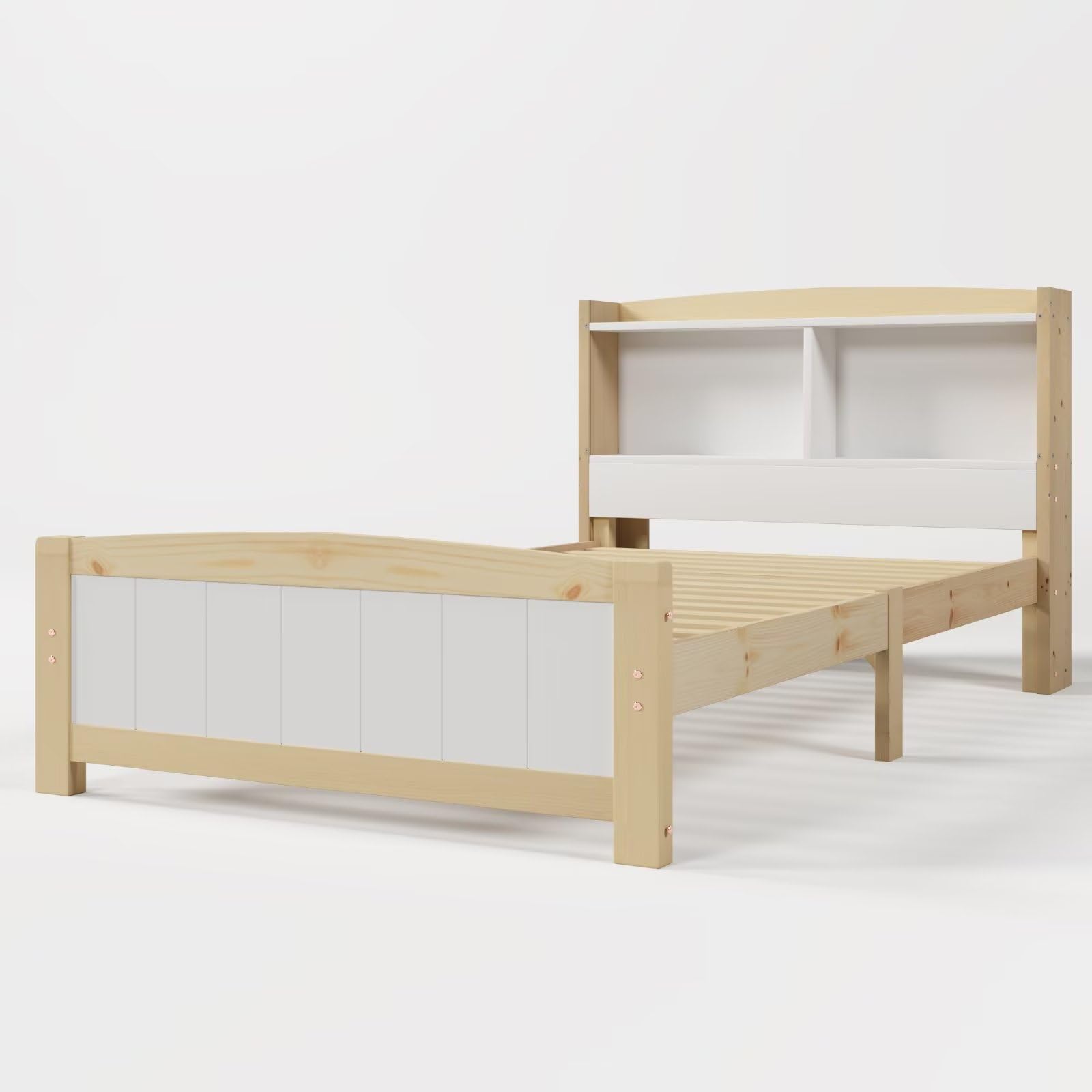 Dolamaní letto singolo 90x200 pino con testiera libreria