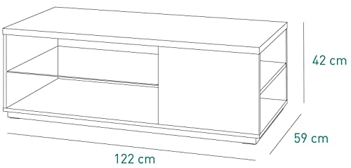 Composad Mundi Tavolino Salotto 122 cm Rovere Bianco