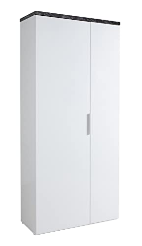 Composad Mundi armadio 2 ante 6 ripiani bianco marmo zebrato