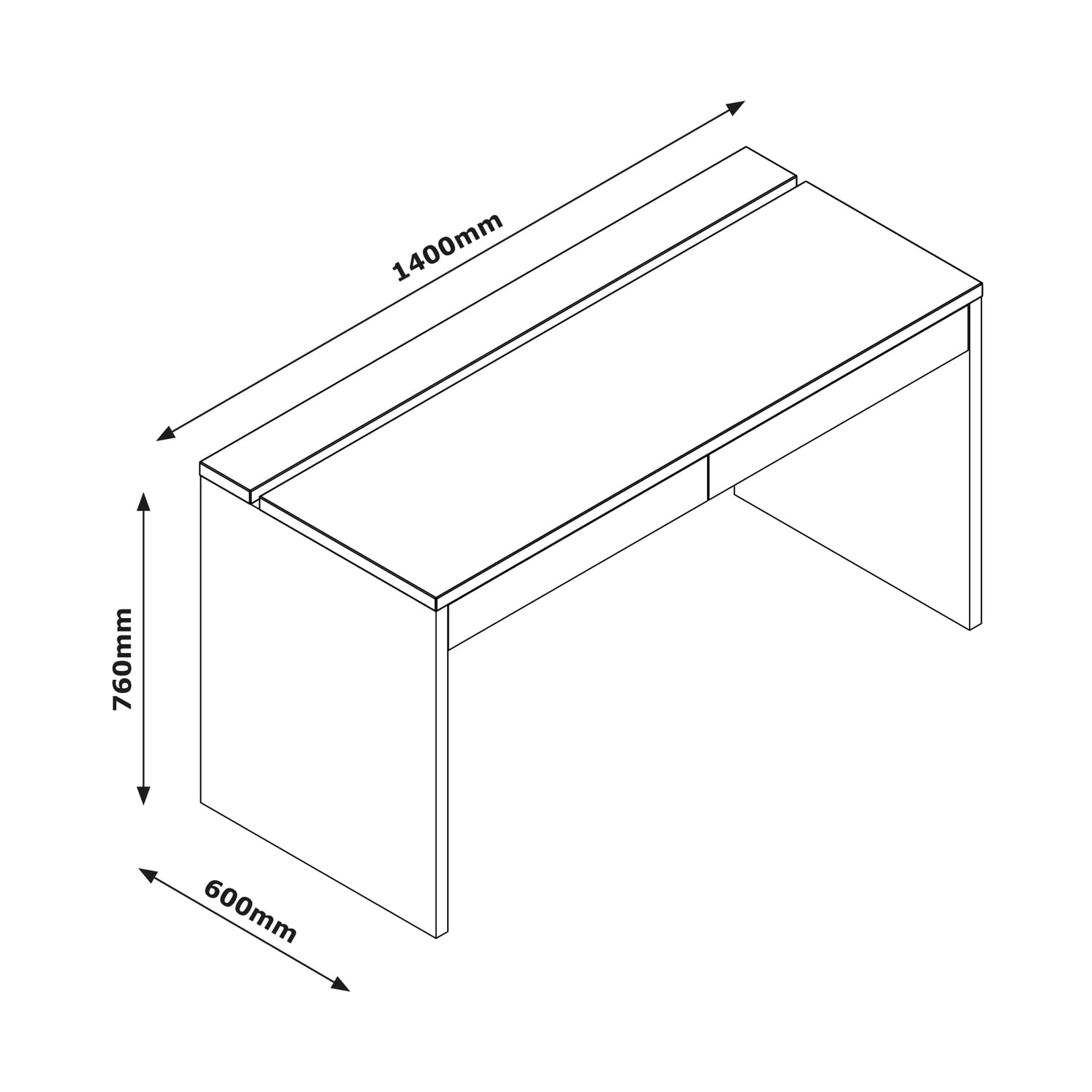 Composad Collegio Scrivania 2 Cassetti Rovere Miele Bianco 140 cm