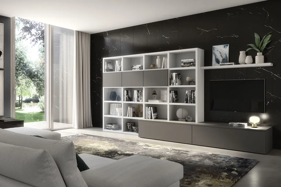 S75 Noemi Libreria Olmo Bianco L 304 cm