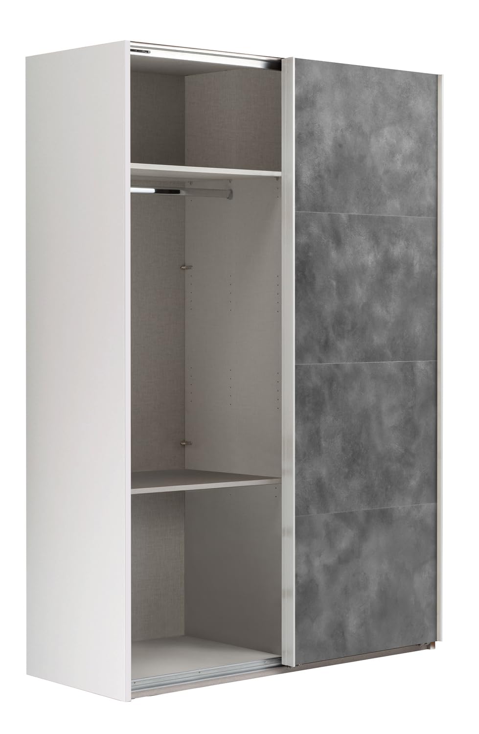 Composad Systema Armadio 2 Ante Scorrevoli 150 cm Grigio Bianco Specchio