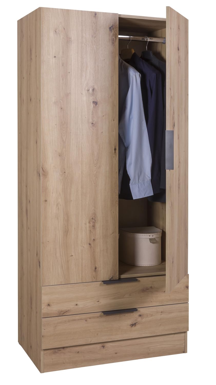 Composad Espresso Armadio 2 Ante 2 Cassetti Rovere Miele 82x184 cm
