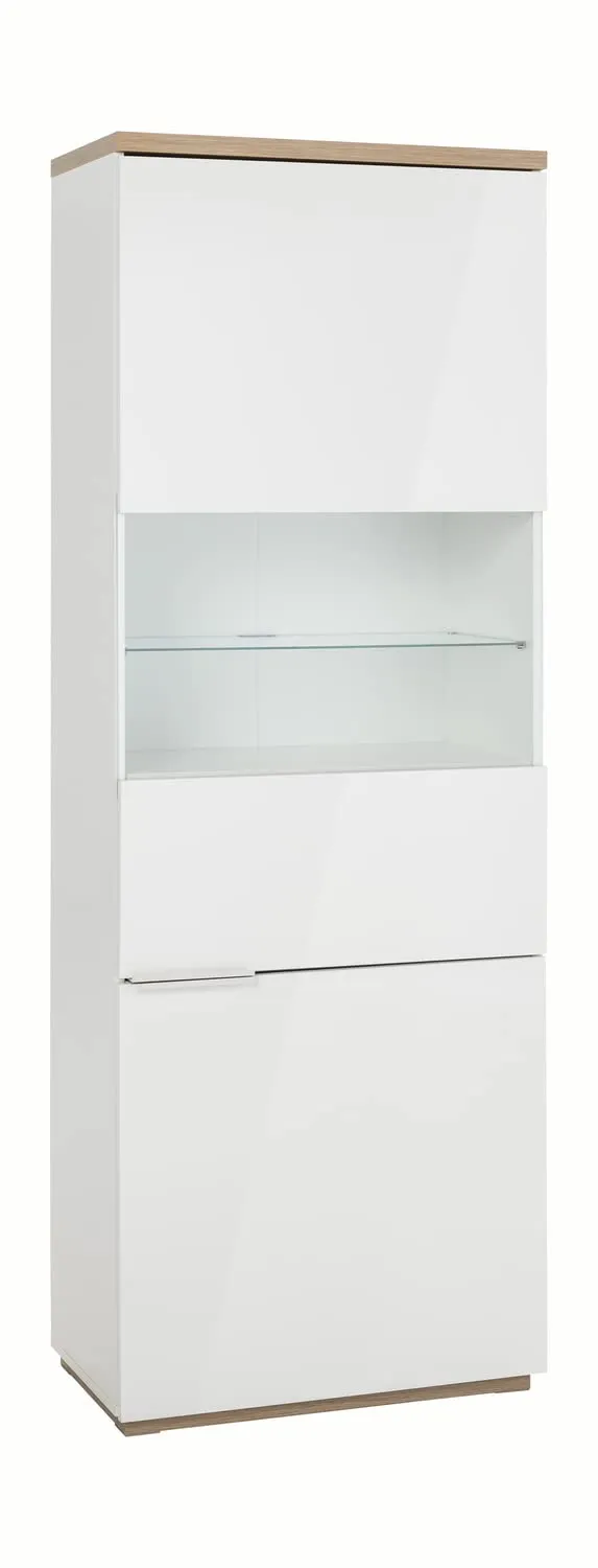 Composad Mundi Vetrina 2 Ante 70 Rovere Miele Bianco