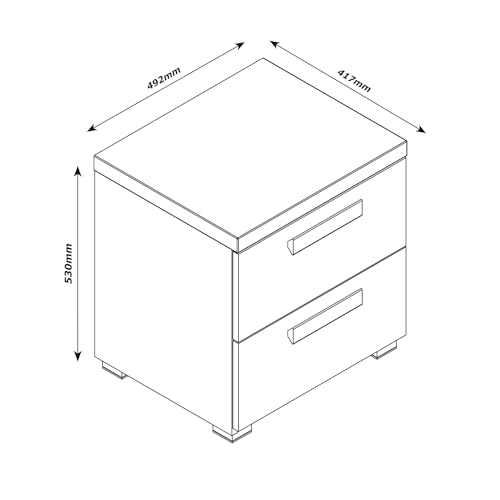 Composad Ador'A Comodino 2 Cassetti Cemento Bianco 49 cm