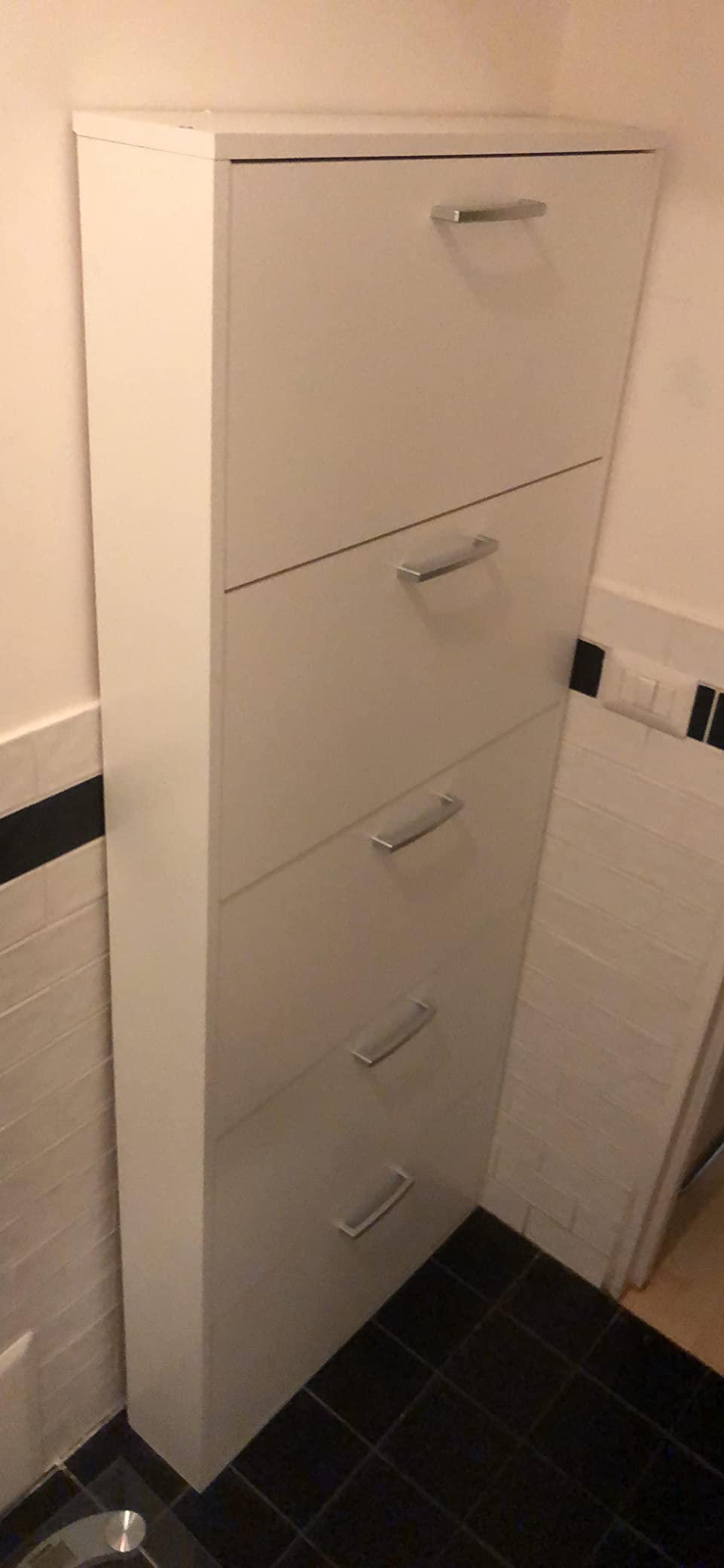 COMPOSAD Facile scarpiera 5 ribalte bianca 15 paia slim