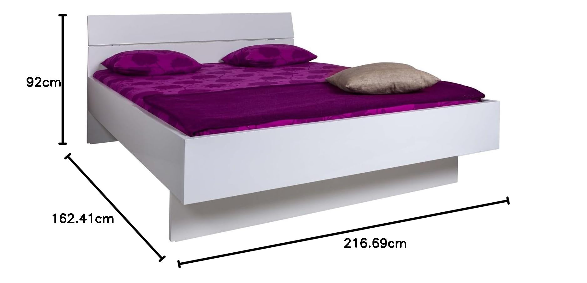 Composad Letto Matrimoniale 150x200 Bianco Laccato 162 cm