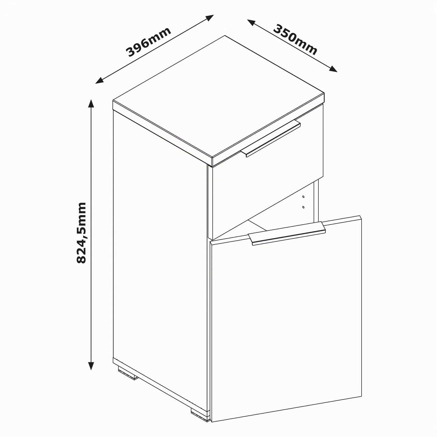 Composad Mundi Mobiletto Bagno 1 Anta 1 Cassetto Grigio Titanio