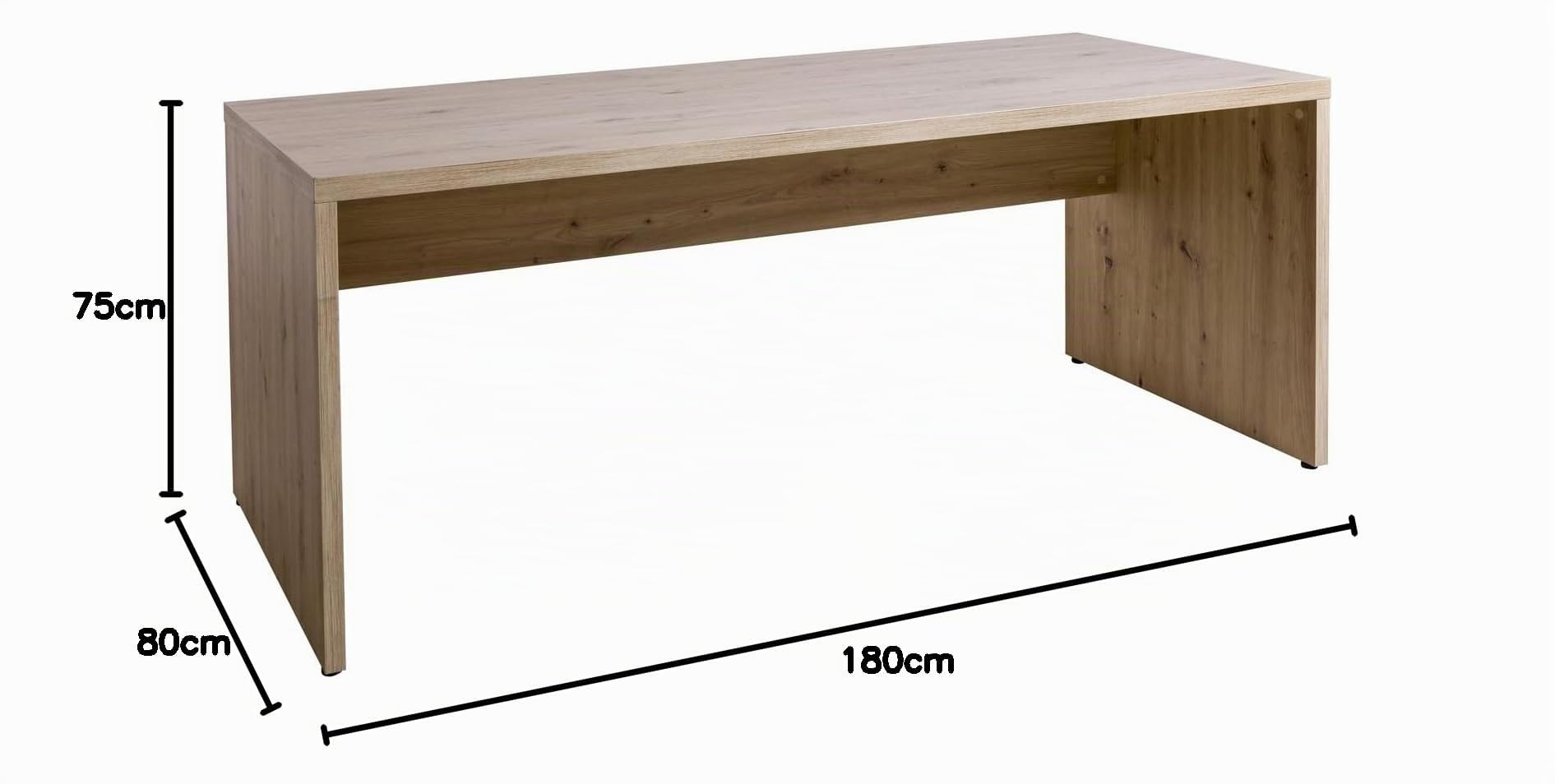 Composad Rilega Scrivania Ufficio 180 cm Rovere Modesty Panel
