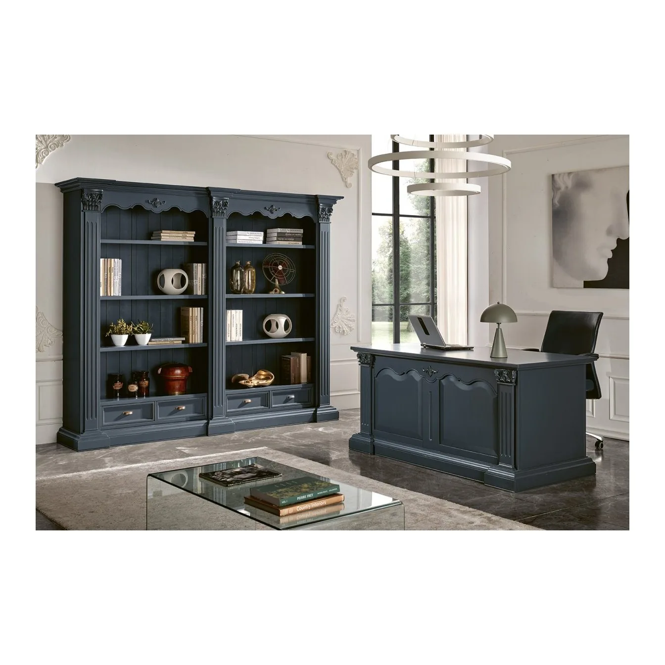 Epocantica Classica scrivania 4 cassetti pioppo 170 cm