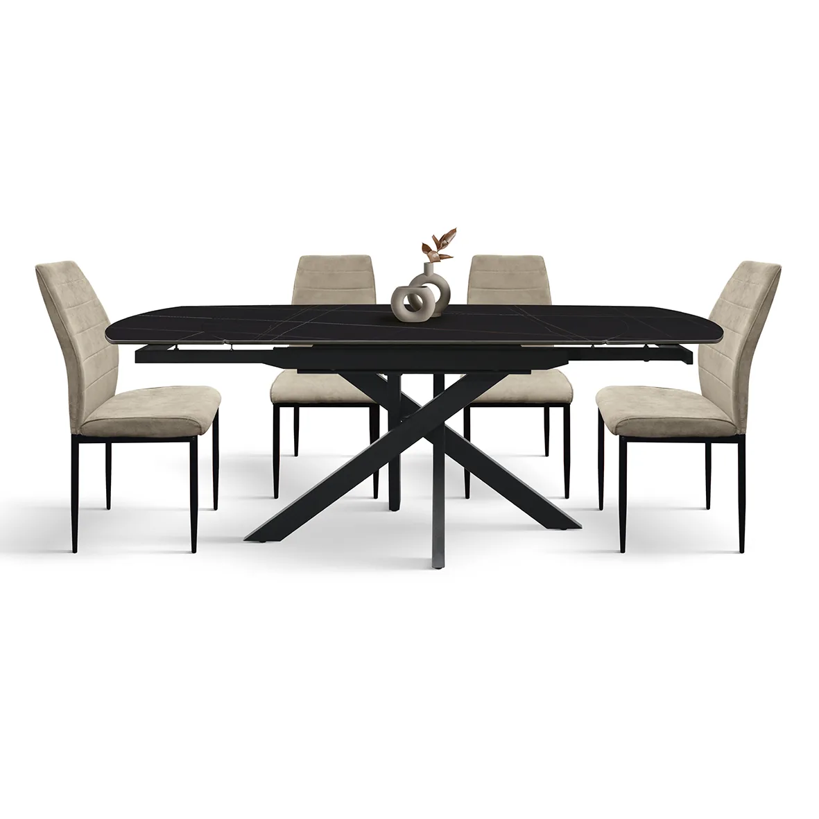 Epocantica Tavolo Ovale Allungabile Ceramica 140-200 Nero