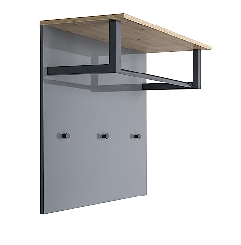 Composad Galaverna Appendiabiti da Muro 3 Ganci Grigio Titanio 82 cm